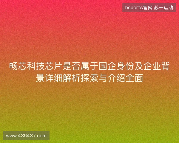 畅芯科技芯片是否属于国企身份及企业背景详细解析探索与介绍全面